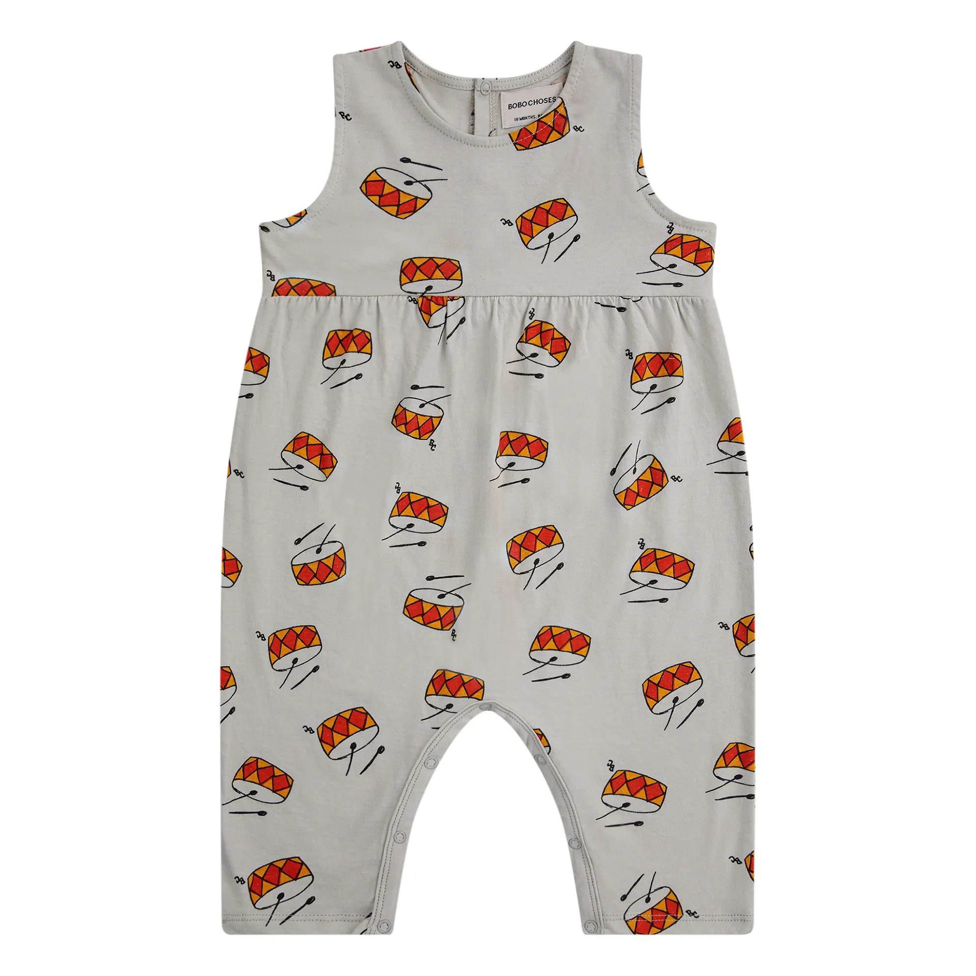 Bobo Choses Grey Organic Cotton Drums Overalls