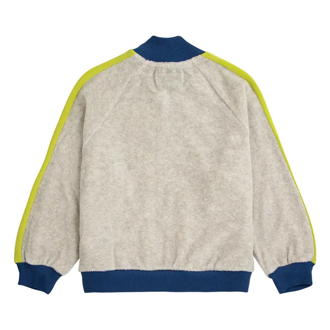 Shadow organic cotton terry zip sweatshirt | Grey