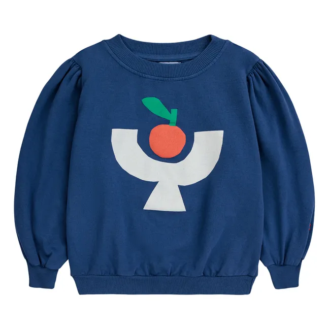 Organic cotton sweatshirt Tomato | Blue