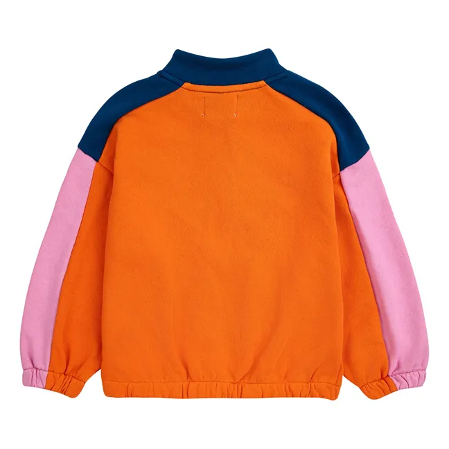 Jersey de algodón orgánico con bloques de color | Naranja
