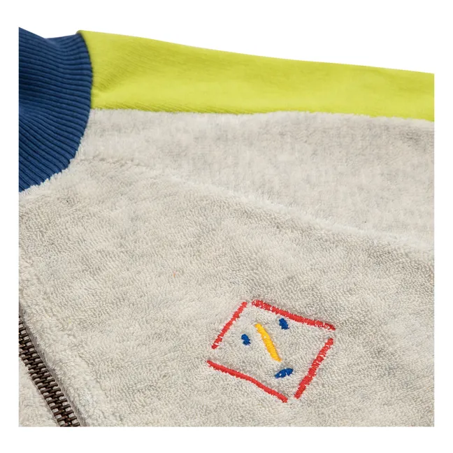 Sweatshirt mit Reißverschluss aus Bio-Baumwolle Frottee Shadow | Grau