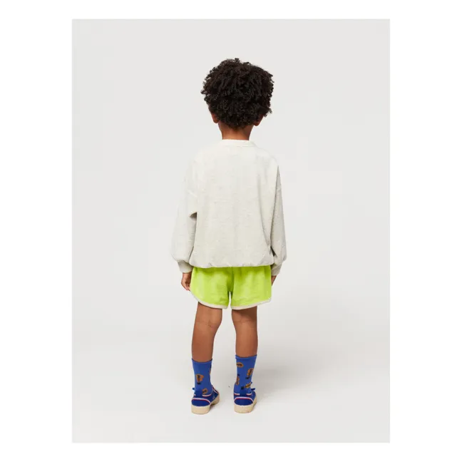 Pantalones cortos de rizo de algodón ecológico | Verde Anís