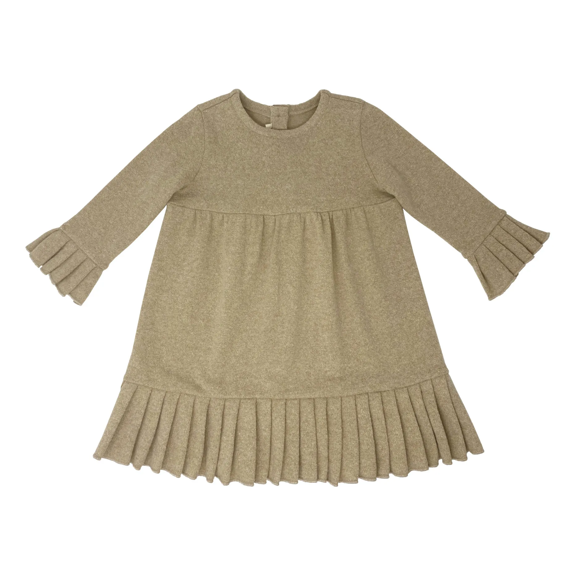 Zhoe & Tobiah Beige Lurex Mesh Dress
