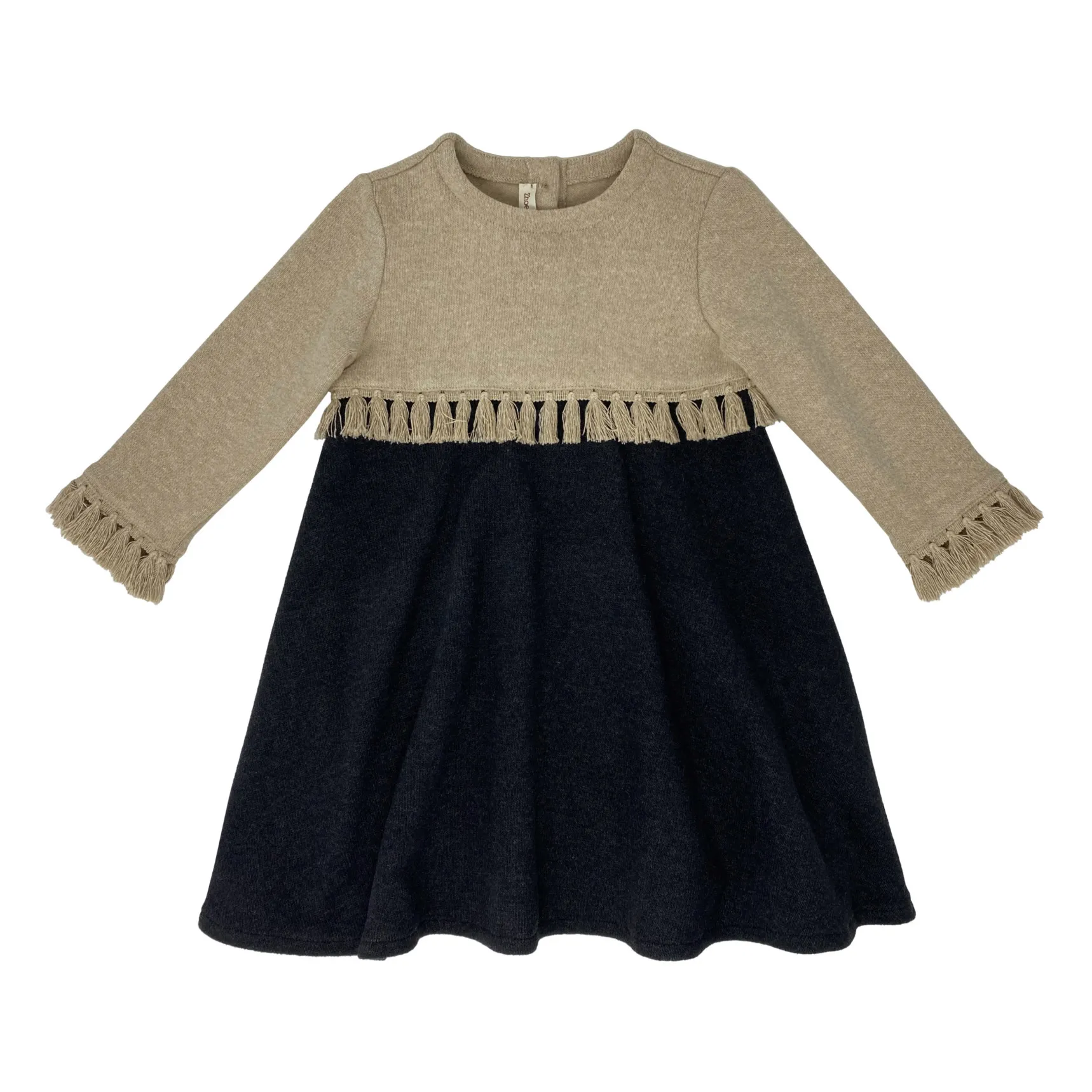 Zhoe & Tobiah Beige Two-Tone Knit Dress