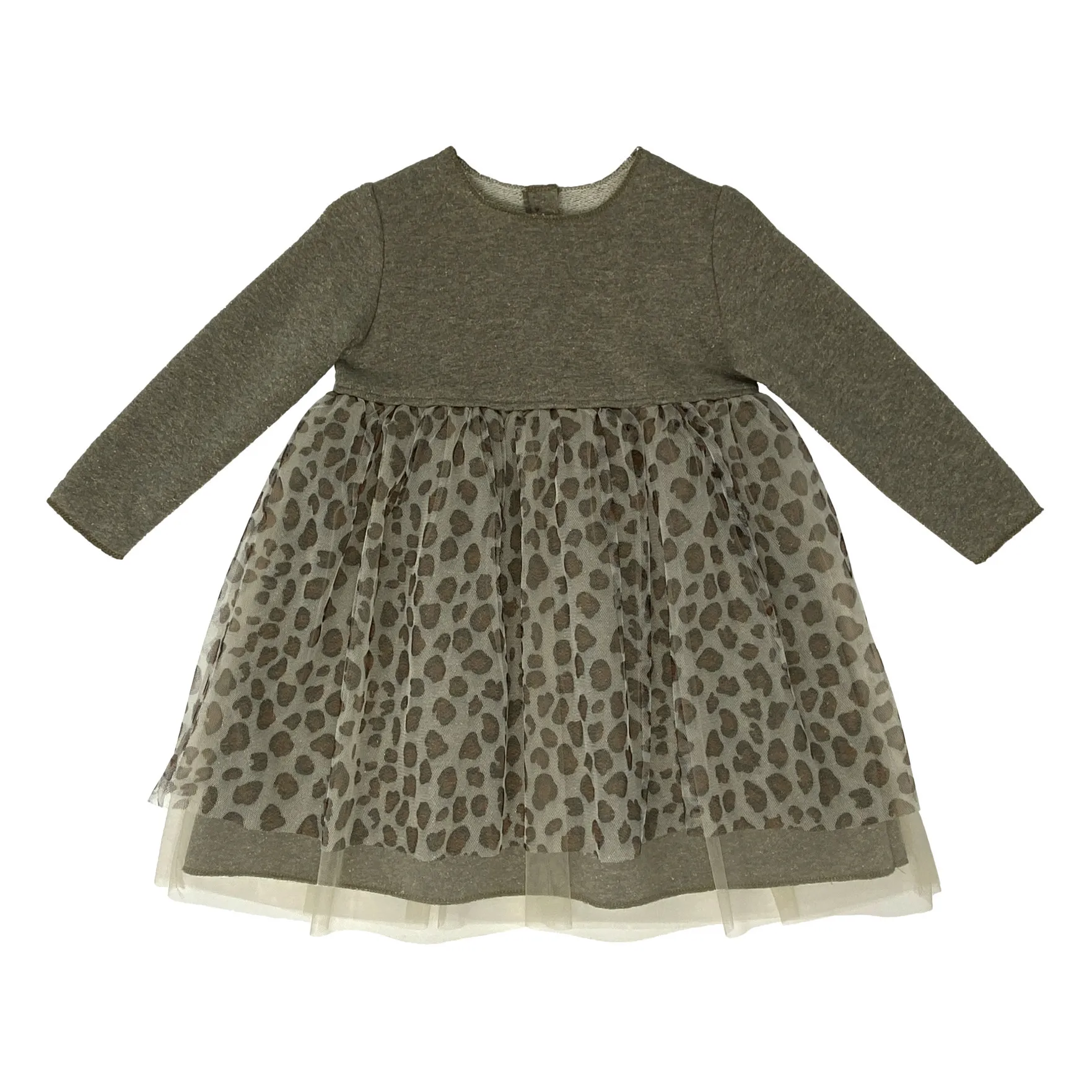 Zhoe & Tobiah Heather Grey Tulle And Lurex Mesh Bi-Material Dress