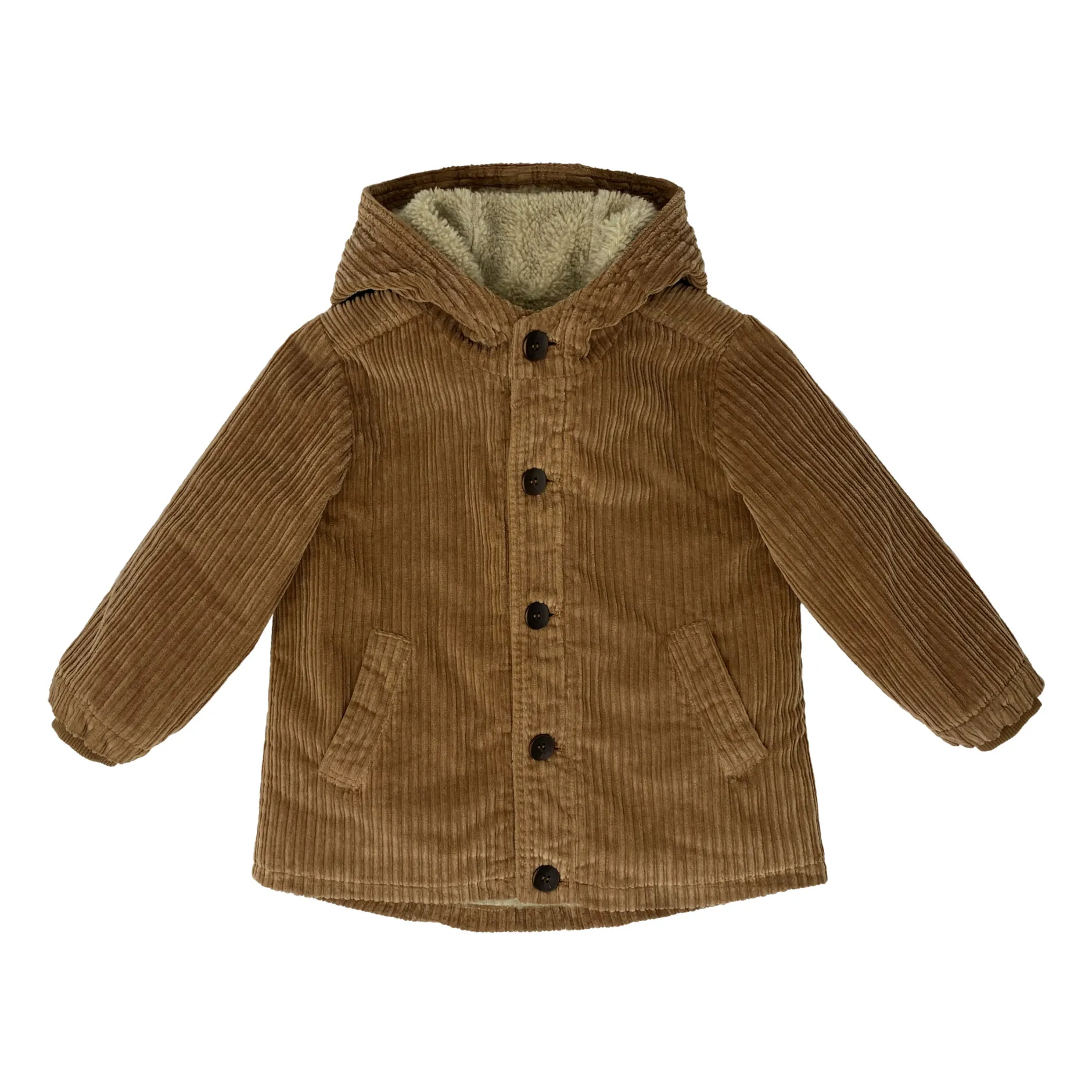 Zhoe & Tobiah Camel Corduroy Sherpa-Lined Coat