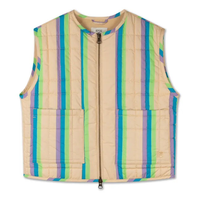Ärmellose Jacke aus Bio-Baumwolle mit Steppung | Pfirsichfarben