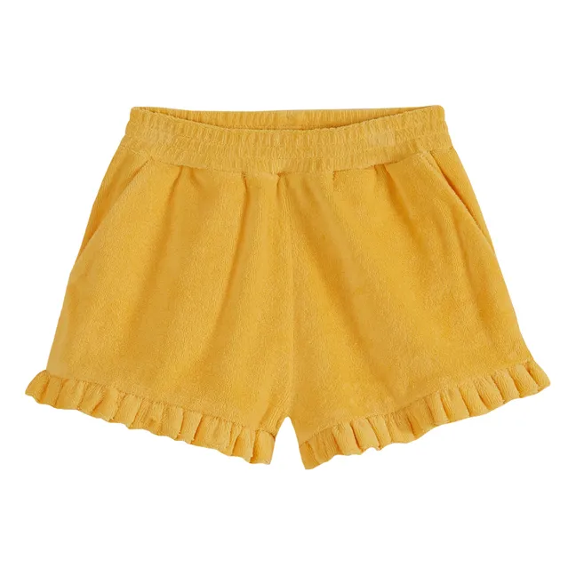 Shorts Volants Frottee | Gelb