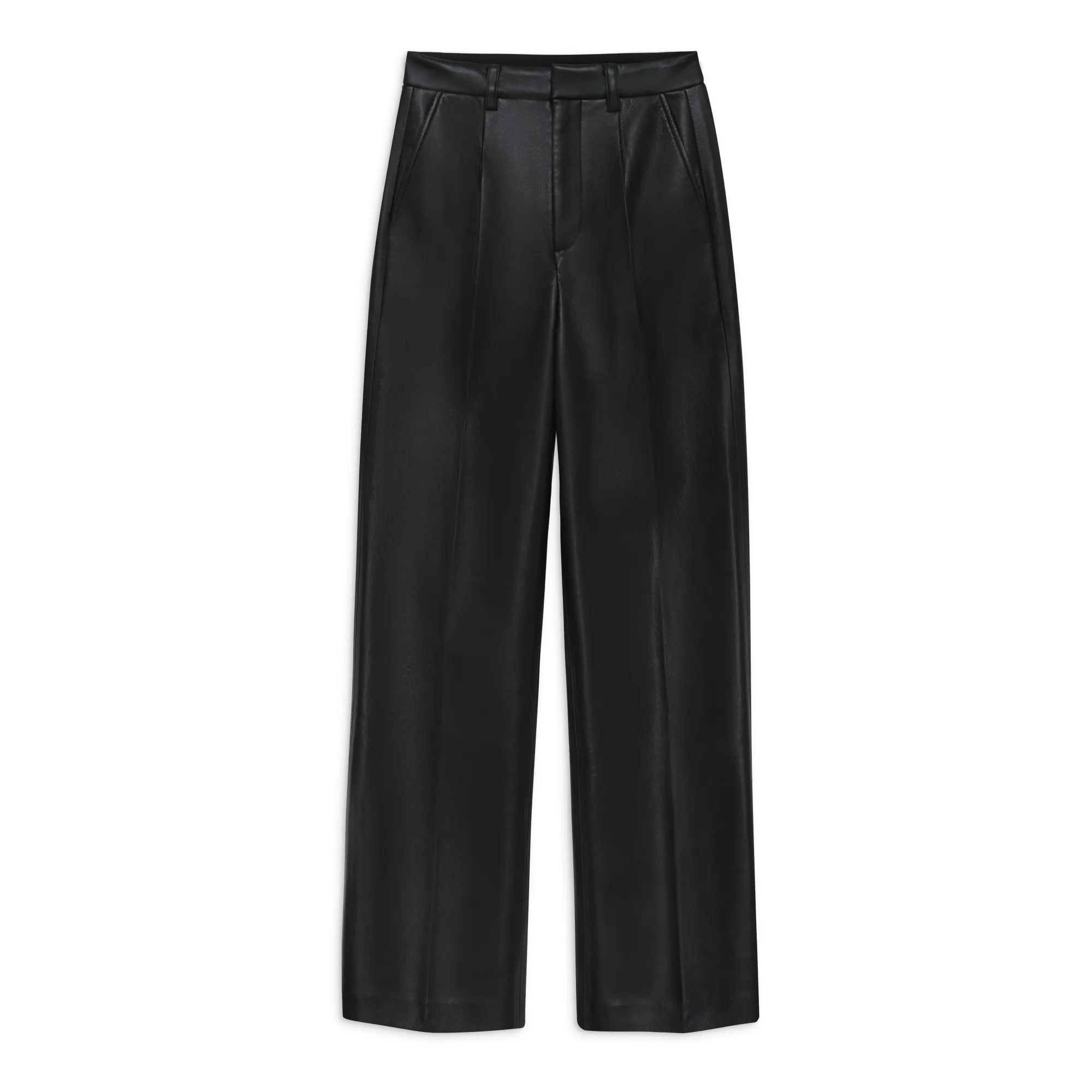Anine Bing Black Carmen Trousers Recycled Leather