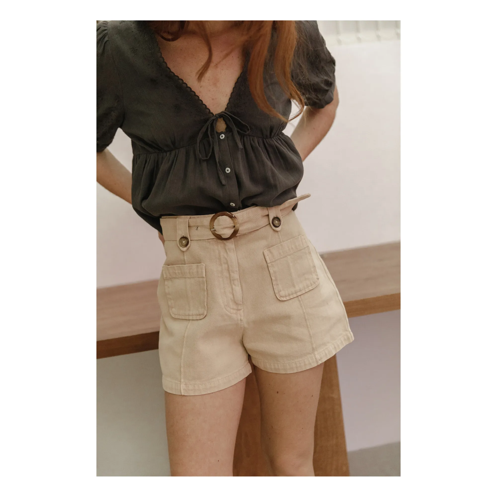 Emile Et Ida Women's Ecru Zelina Shorts - Collection