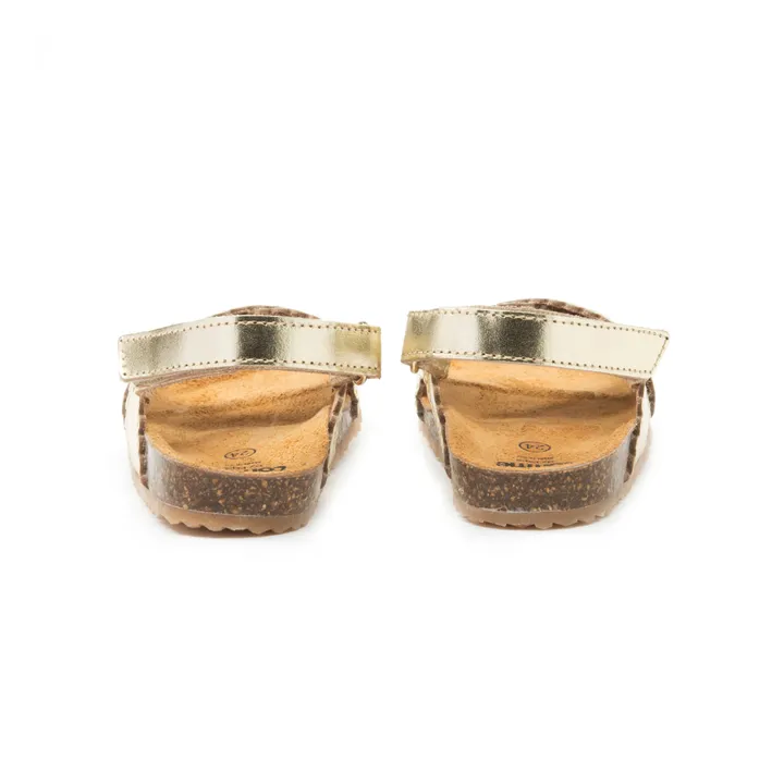 Two Con Me - Sandalias cruzadas perforadas | Dorado- Imagen del producto n°2