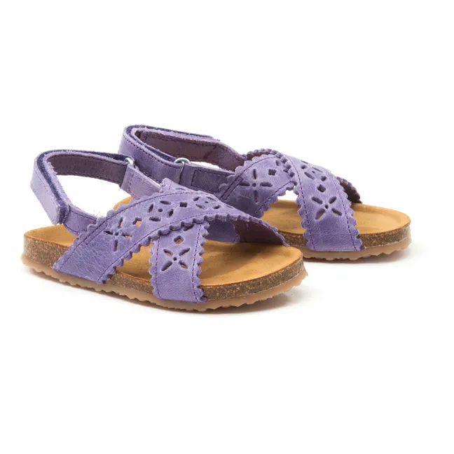 Two Con Me - Perforated crossover sandals | Marled violet