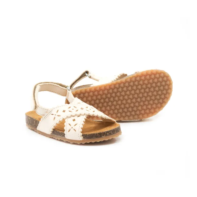 Two Con Me - Perforated crossover sandals | White