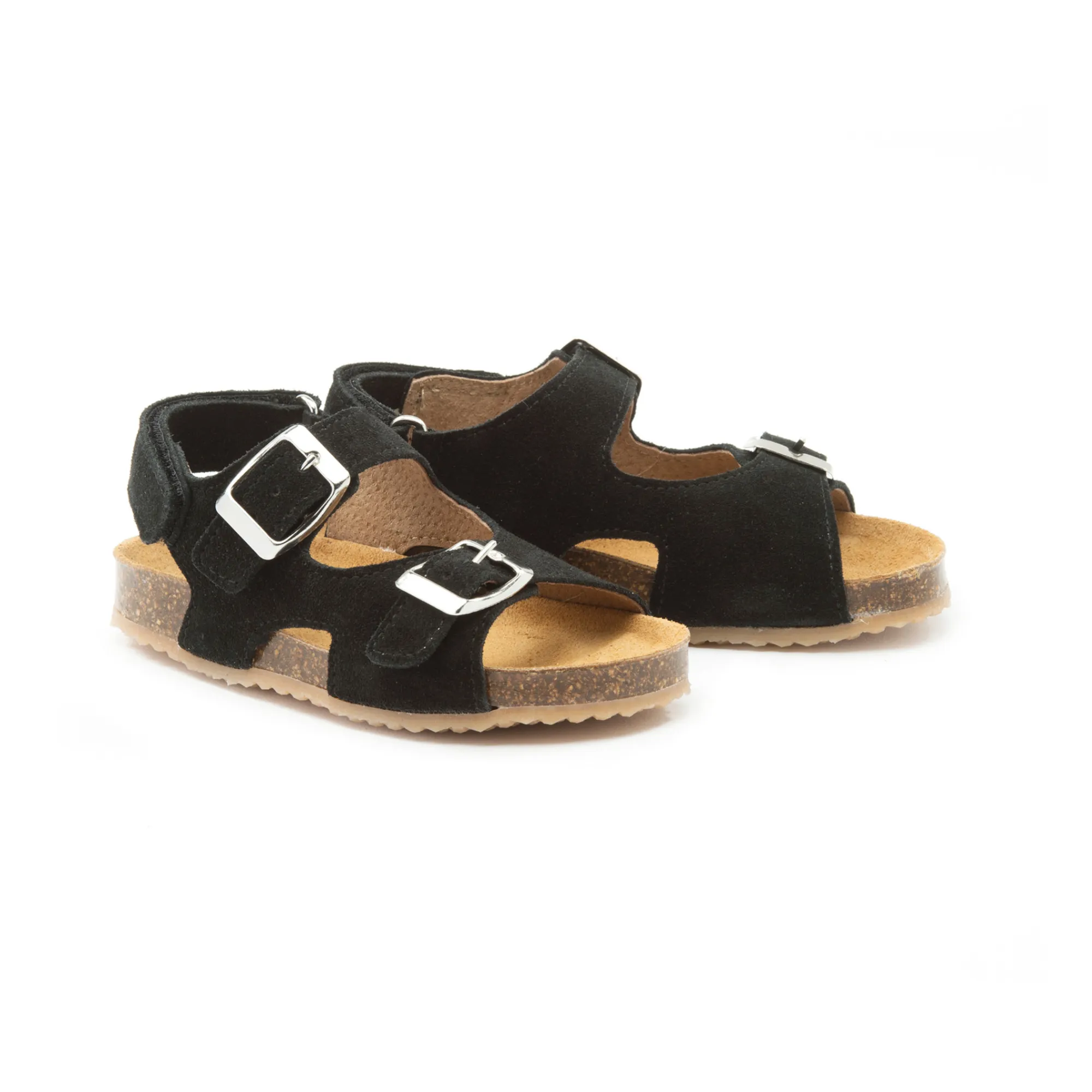 Pèpè Black Two Con Me - Double Buckle Sandals