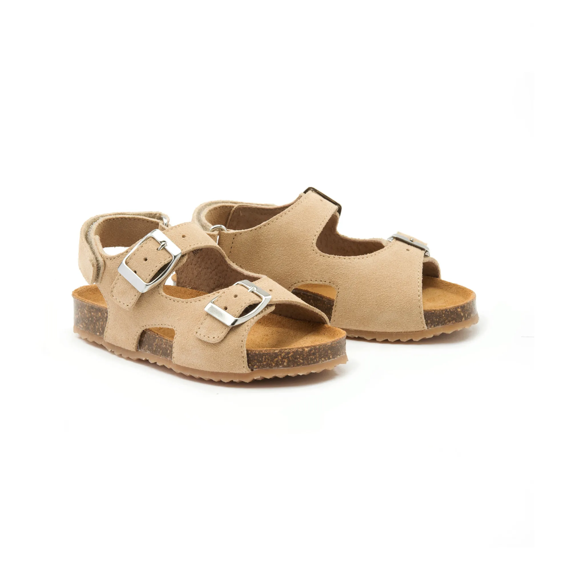 Pèpè Beige Two Con Me - Double Buckle Sandals
