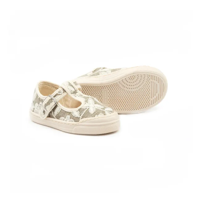 Embroidered trainers | Taupe brown
