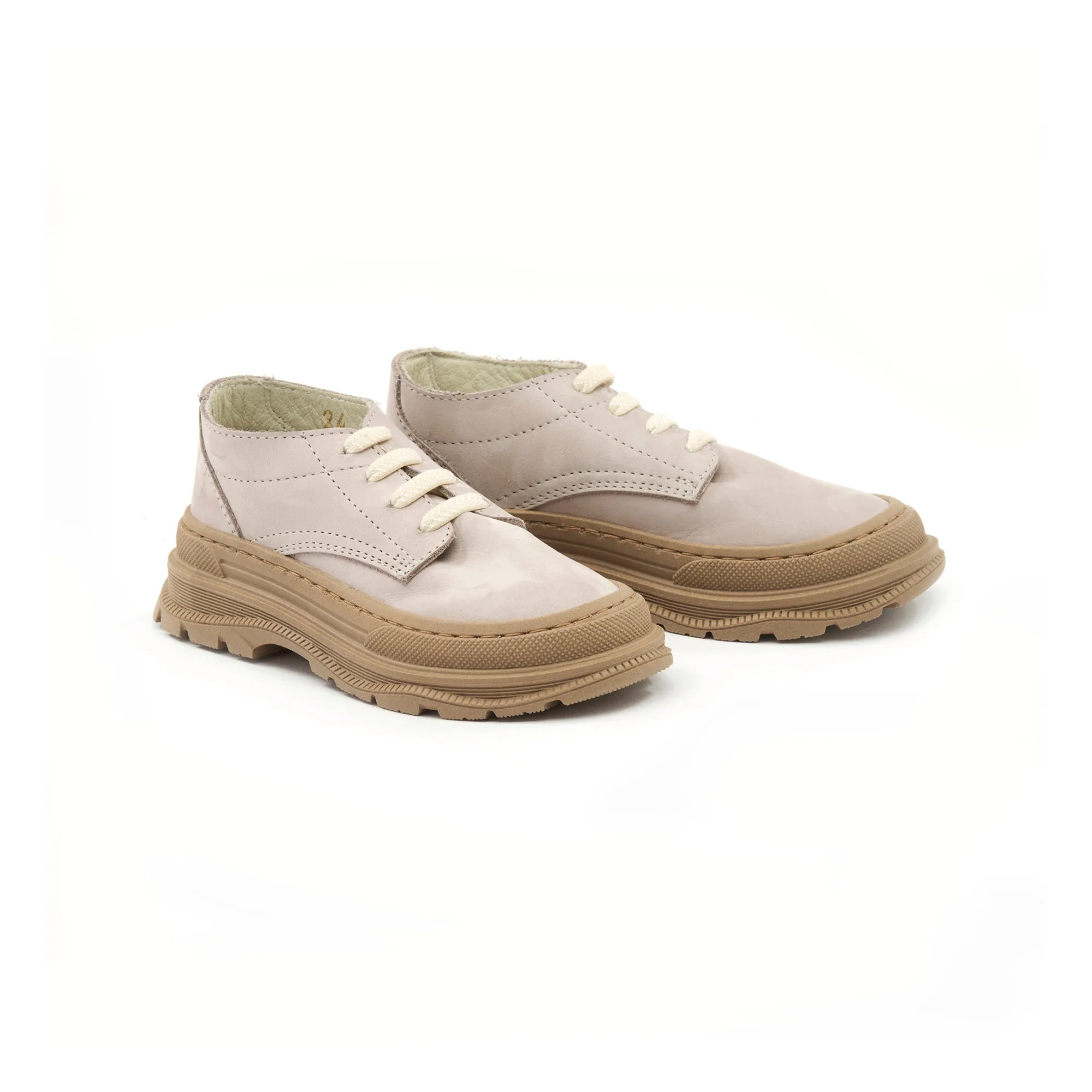 Pèpè Cream Platform Lace-Up Sneakers