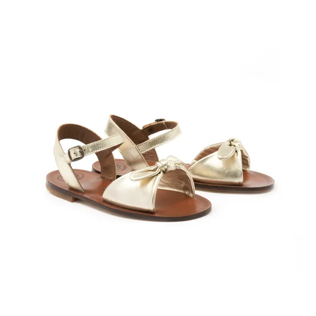 Sandales Boucles Nœud | Doré