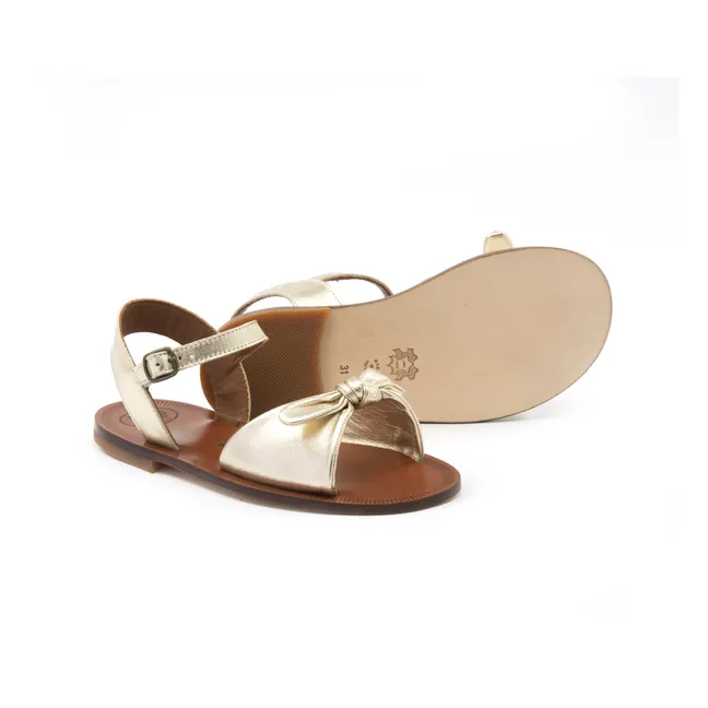 Sandales Boucles Nœud | Doré