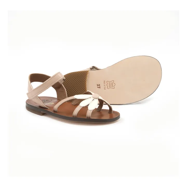 Flower Scratch Sandals | Taupe brown- Product image n°1