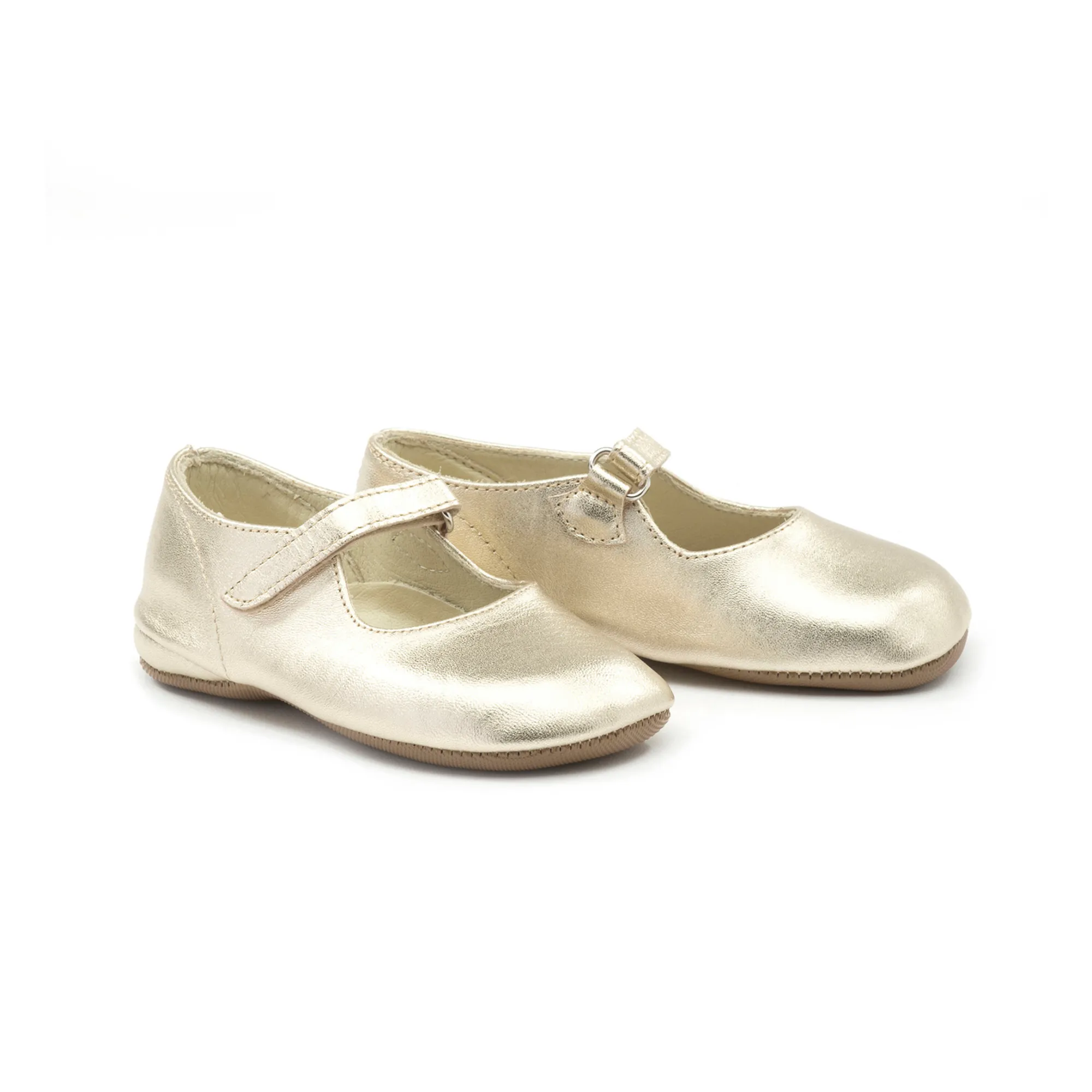 Pèpè Gold Patent Ballerinas