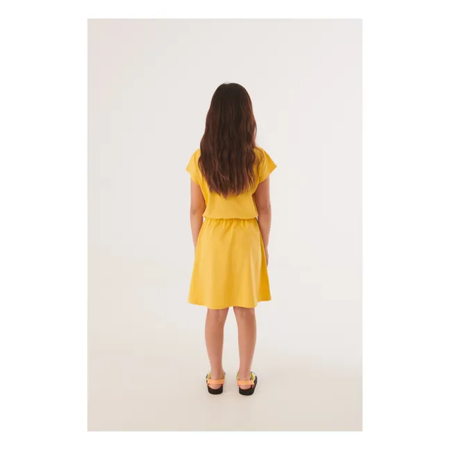 Vestido Dhaka de algodón orgánico | Amarillo