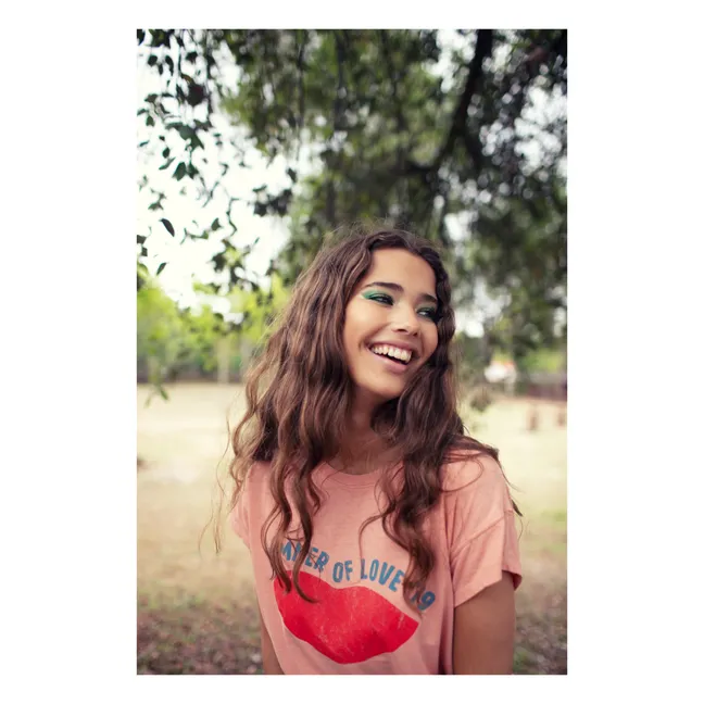 Camiseta Louise de algodón y lino | Coral