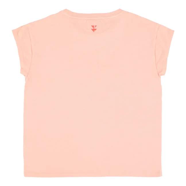 T-Shirt Louise Baumwolle und Leinen | Korallenfarben