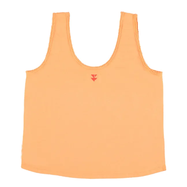 Olivia cotton and linen tank top | Orange