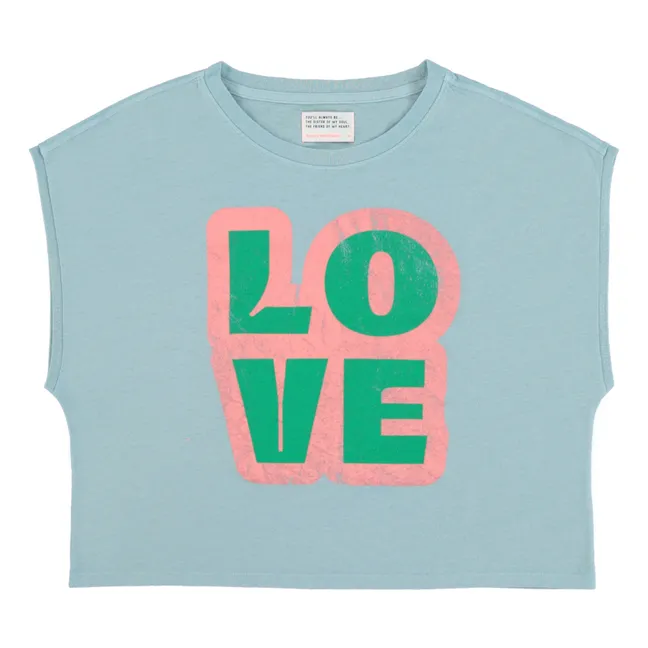 Camiseta Francesca de algodón y lino | Azul Cielo