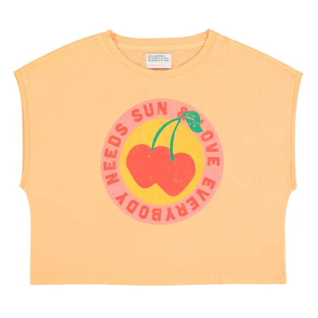 Camiseta Francesca de algodón y lino | Naranja
