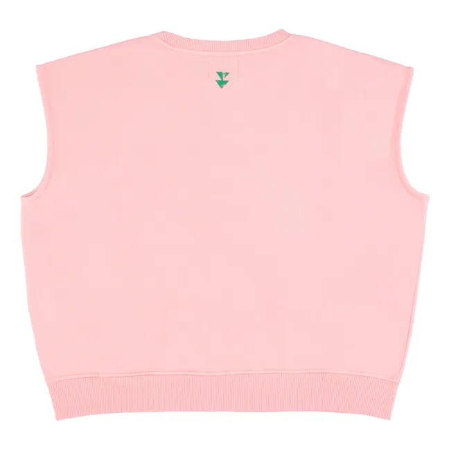 Charlotte Sleeveless Organic Cotton Sweater | Pink