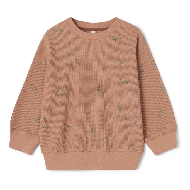 Embossed floral sweatshirt | Terracotta