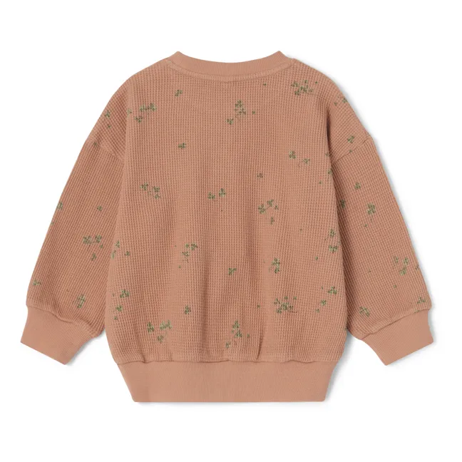 Embossed floral sweatshirt | Terracotta