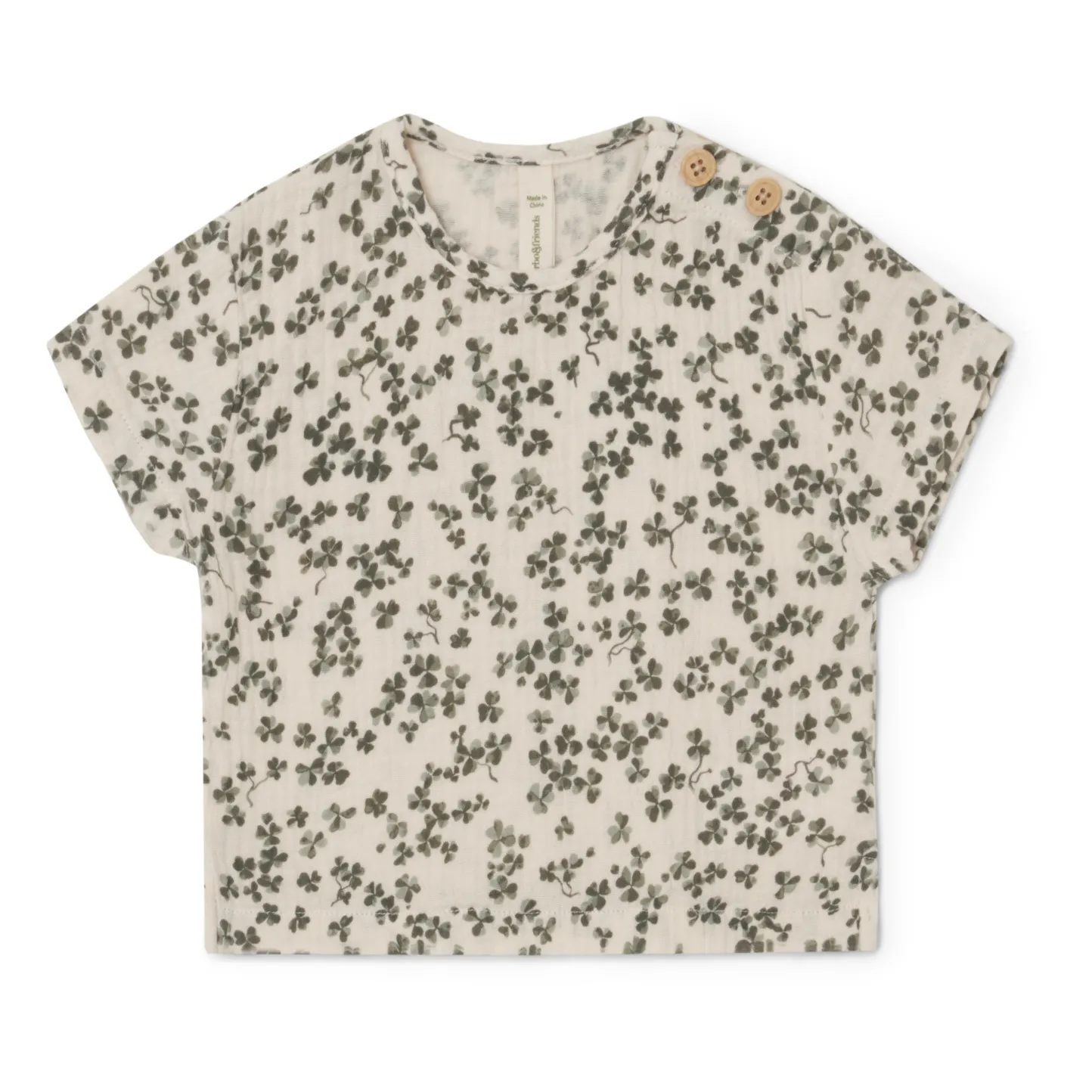Garbo&Friends Ecru Top Shamrocks Cotton Chiffon