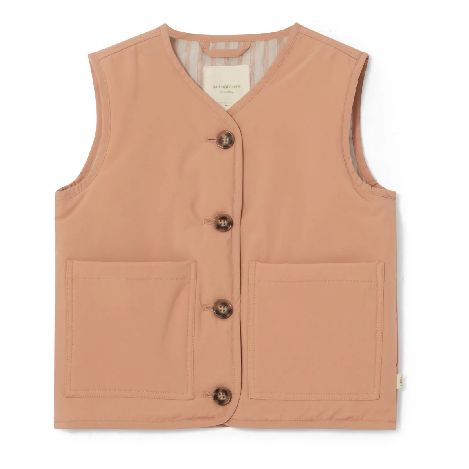 Garbo&Friends Dusty Pink Sleeveless Jacket In Recycled Materials