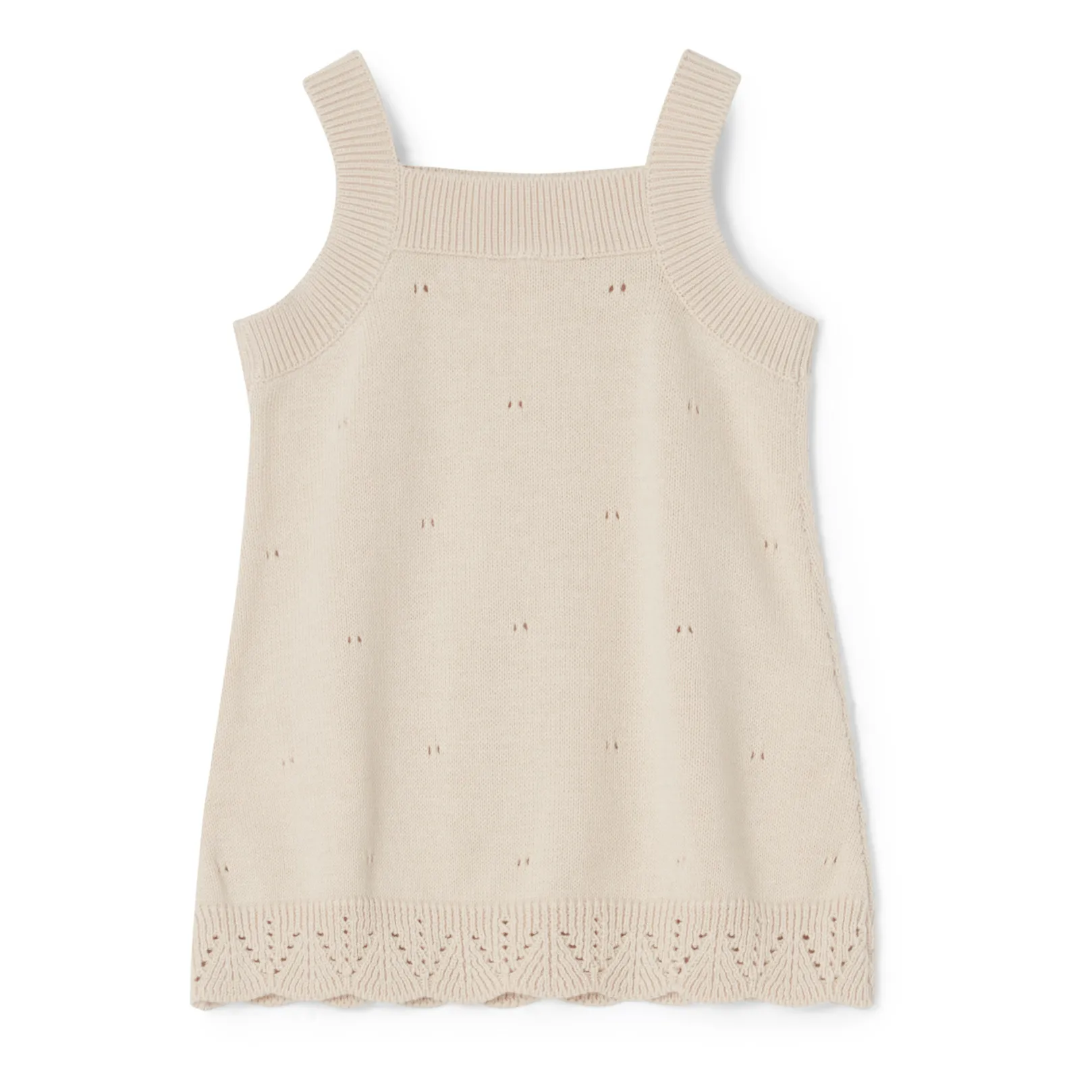 Garbo&Friends Ecru Pointelle Baby Dress