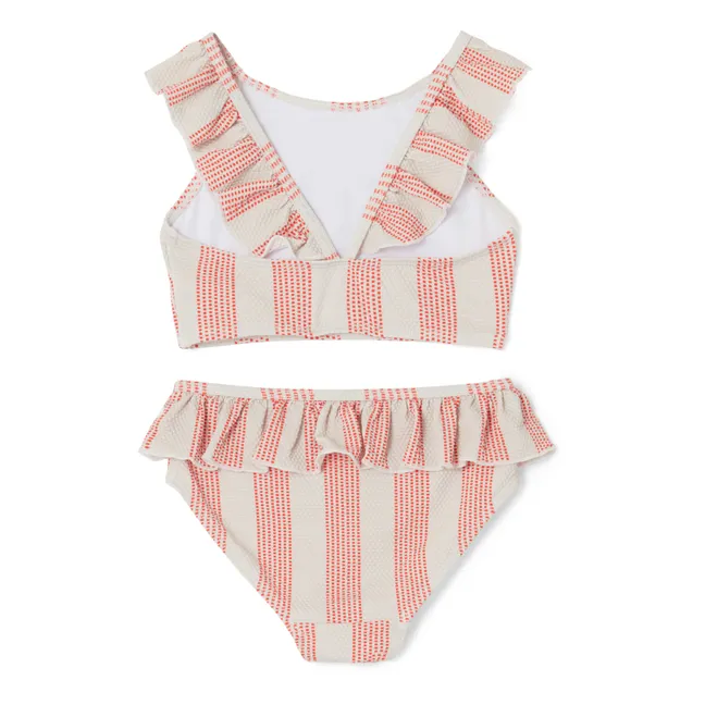 Recycled Materials Striped Swimsuit | Pink