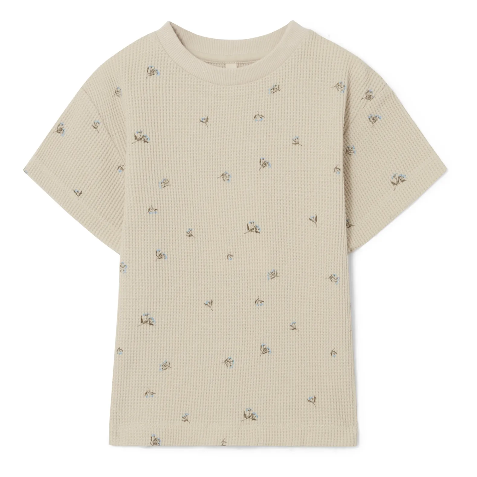 Garbo&Friends Ecru Flowery Waffle T-Shirt