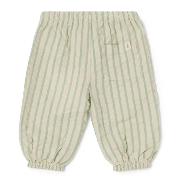 Baby Seersucker Striped Pants | Green