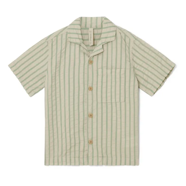 Chemise Rayée Seersucker | Vert