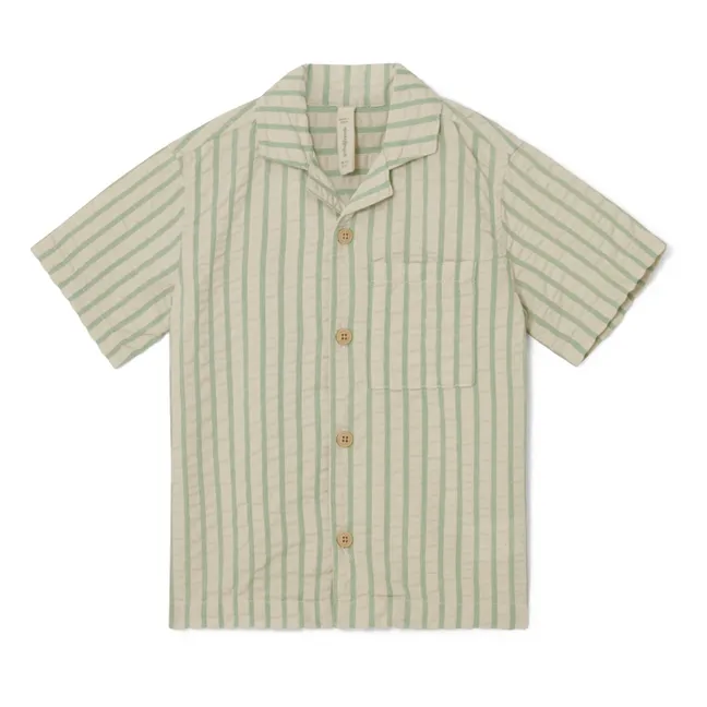 Seersucker striped shirt | Green