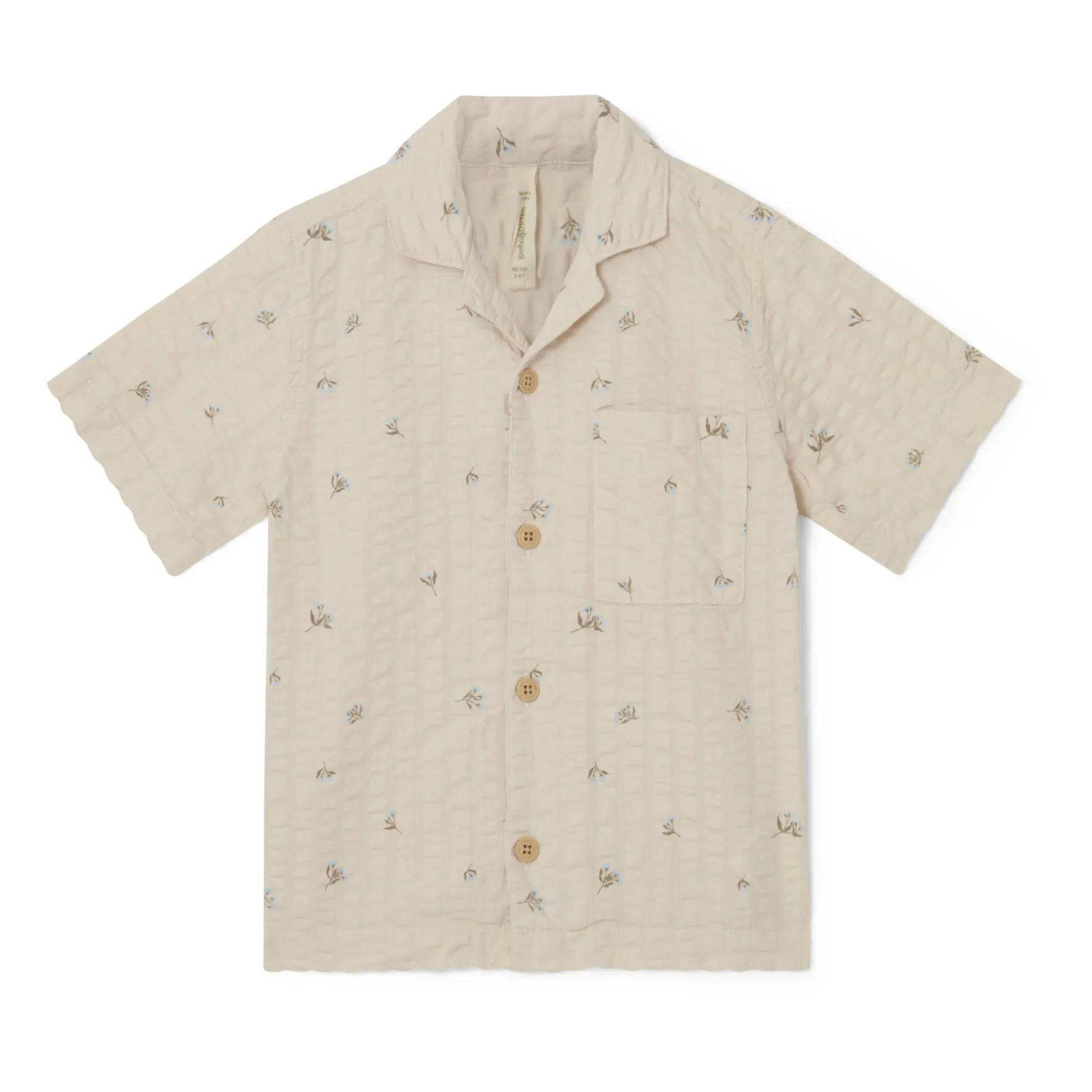 Garbo&Friends Ecru Seersucker Floral Shirt