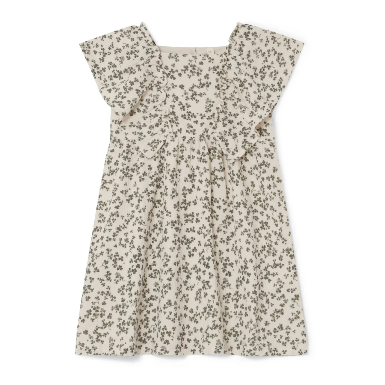 Garbo&Friends Ecru Cotton Chiffon Shamrock Dress