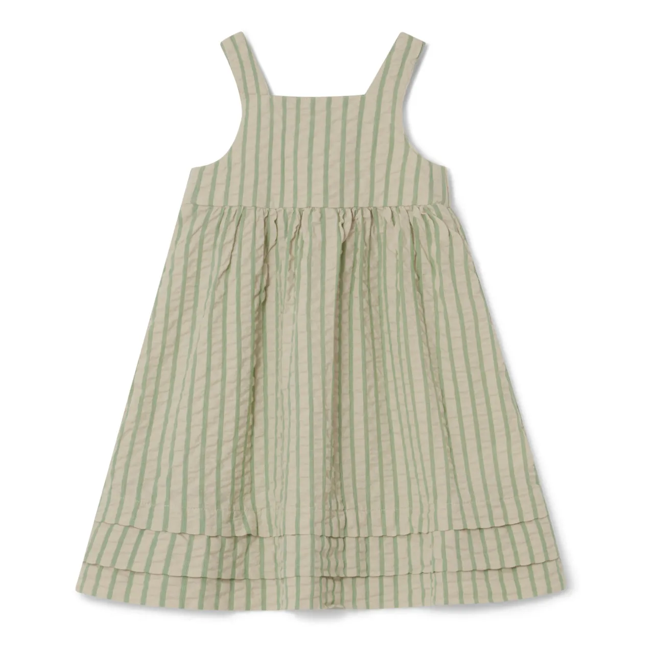 Garbo&Friends Green Seersucker Baby Striped Dress