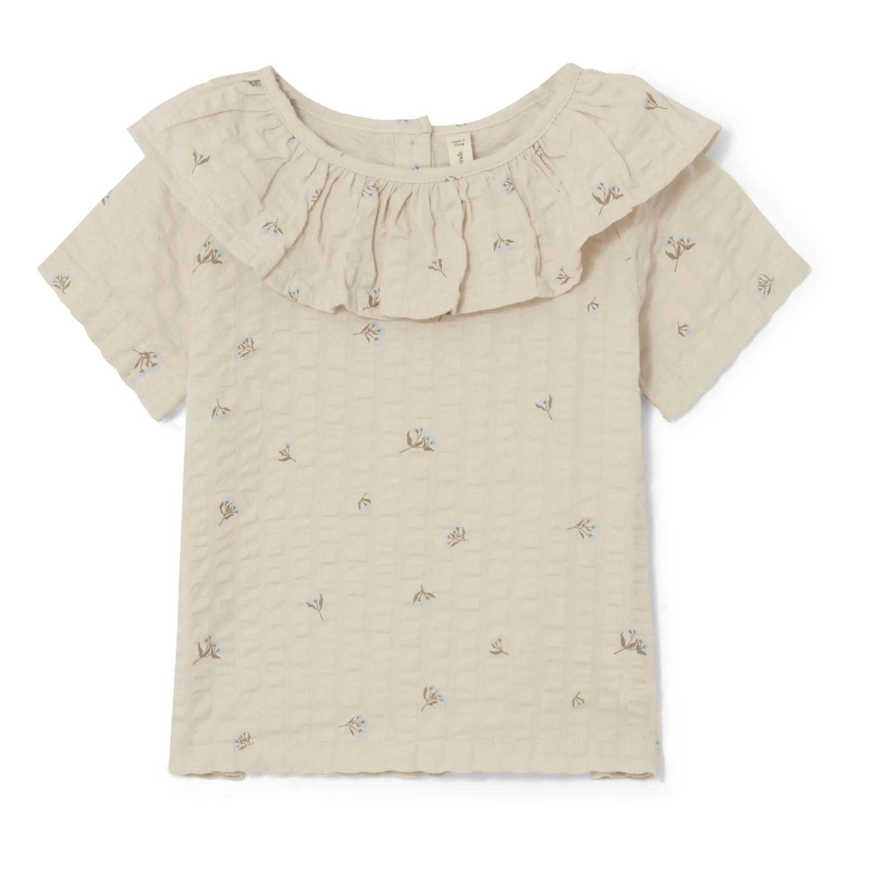 Garbo&Friends Ecru Seersucker Floral Blouse