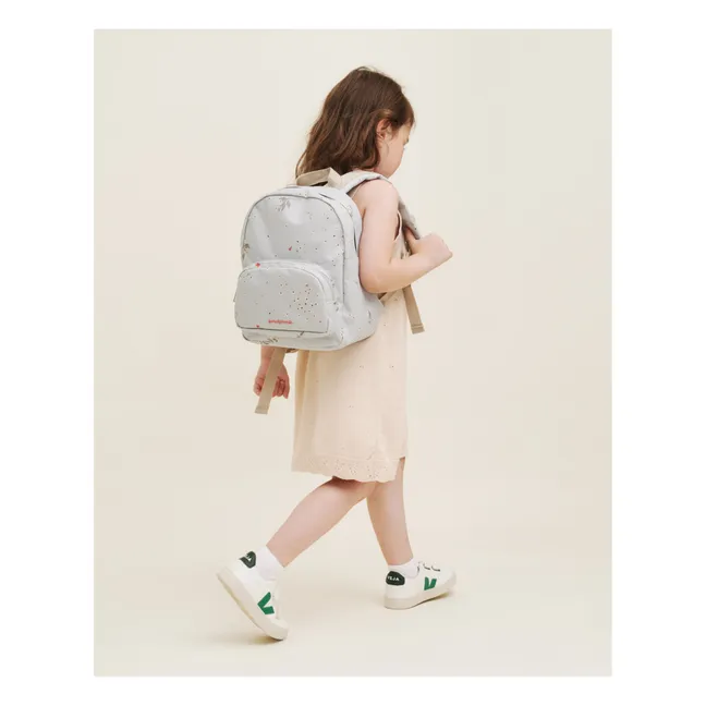 Flowery Backpack Recycled Materials | Light blue