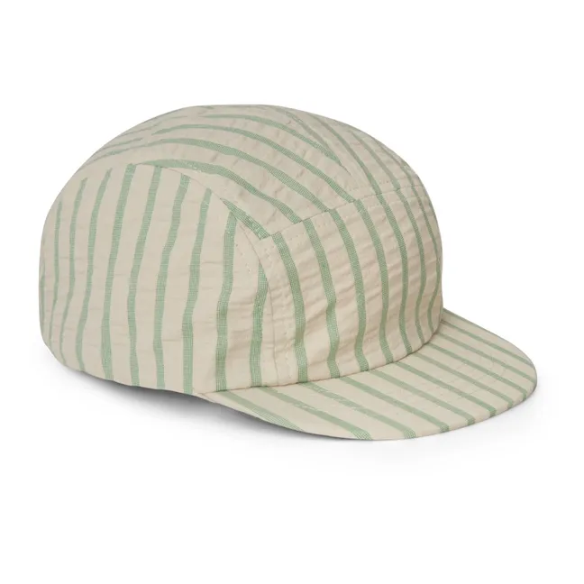 Seersucker striped cap | Green