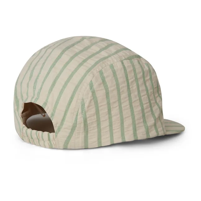 Seersucker striped cap | Green