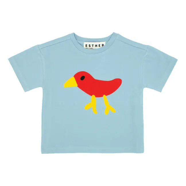Bird T-shirt Organic cotton | Light blue